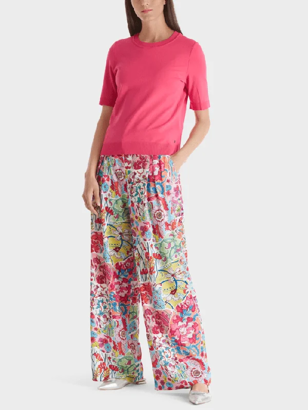 Marc Cain Crew Neck Sweater In Pink WA 41.06 M11 COL 245 Thin Thick Dense