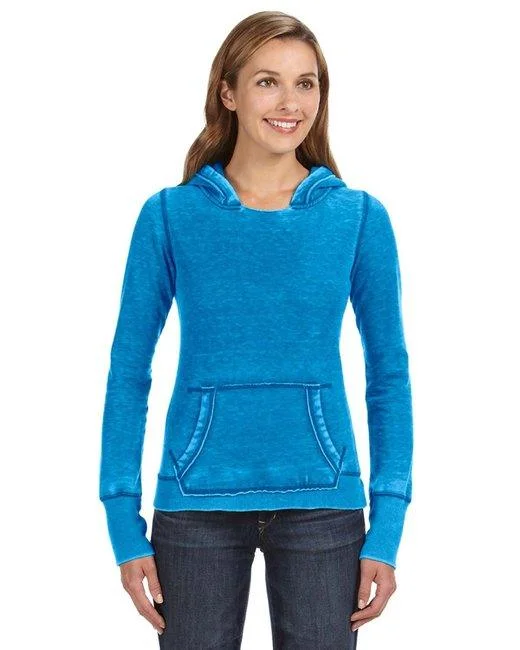 J America Ladies' Zen Pullover Fleece Hooded Sweatshirt JA8912 Sarouel Sleeve Pullover