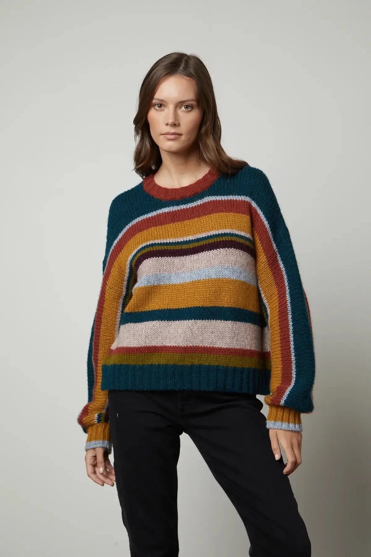Velvet - Samara Sweater in Multi Fitted Loose Oversized