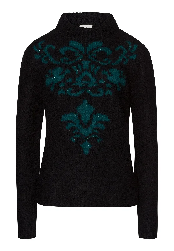 Marlene Wool and Cashmere Knit Pullover | Black 78870-2554 Cable Knit Chunky