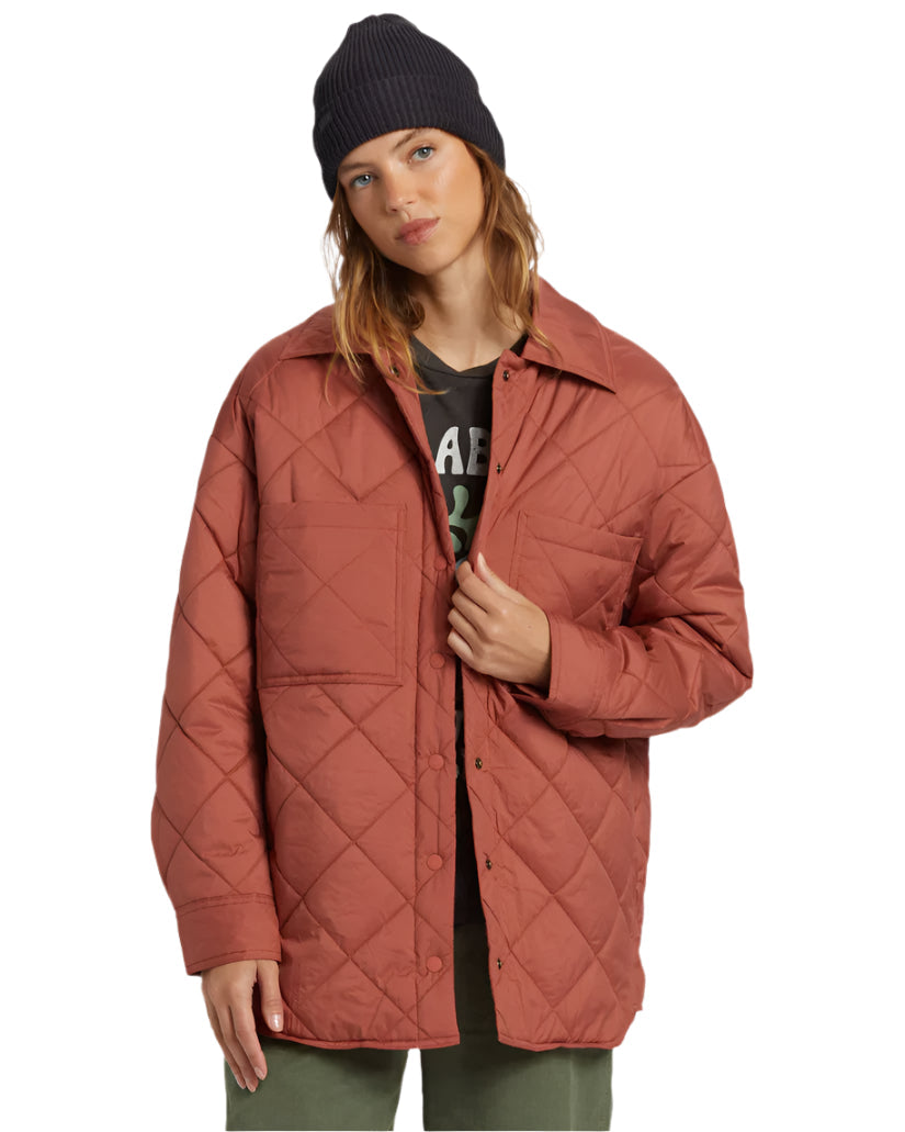 BILLABONG Women's Transport Jacket Sweet Chocolate Fleece Jacket Down Jacket Feather Jacket BILLABONG Women's Transport Jacket Sweet Chocolate Fleece Jacket Down Jacket Feather Jacket