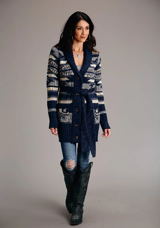 Women's Stetson Indigo Aztec Sweater Lightweight Heavyweight Midweight