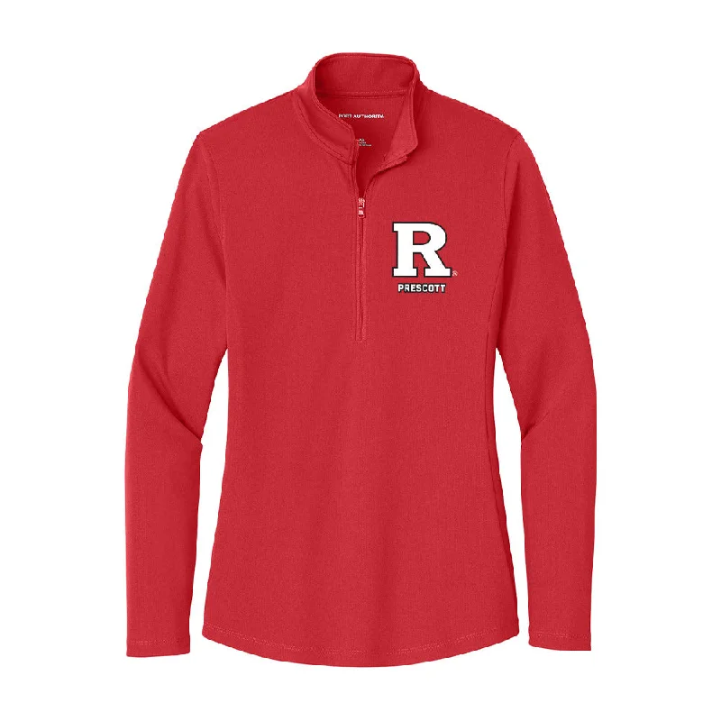 Rutgers - NCAA Women's Track & Field : Olivia Prescott - Women's Lightweight Quarter Zip Jacket Lace Jacket Ribbed Jacket Sequined Jacket Rutgers - NCAA Women's Track & Field : Olivia Prescott - Women's Lightweight Quarter Zip Jacket Lace Jacket Ribbed Jacket Sequined Jacket
