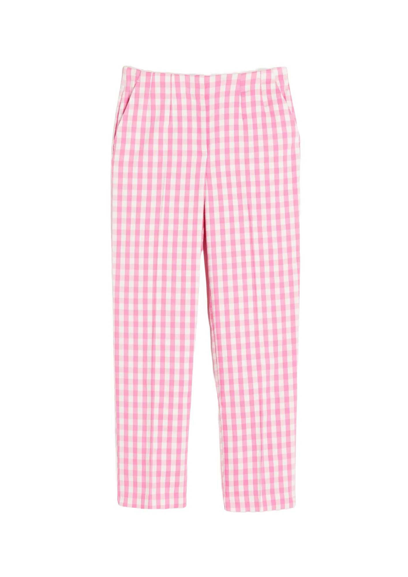 PINK CHECKED TROUSERS Trousers Velvet Soft