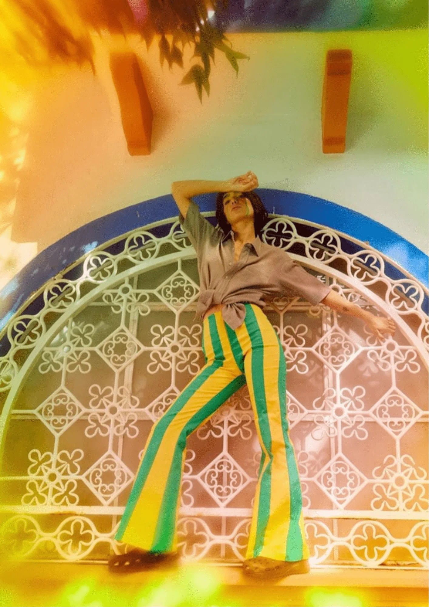 YELLOW & GREEN CATERPILLAR MOUSE TROUSERS Trousers Designer Luxury