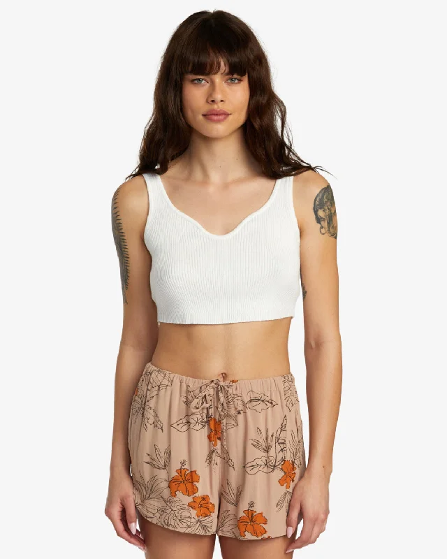 Selects Roundabout Sweater Tank V-Neck Sweater - White Fleece Fabric Down Fabric Feather Fabric
