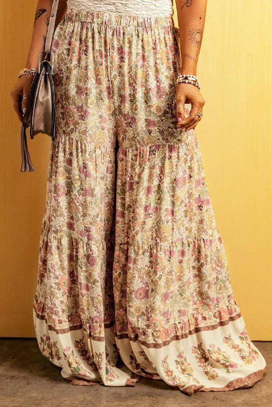 Boho Blossom Patchwork Palazzo Trousers Trousers Essential Wardrobe
