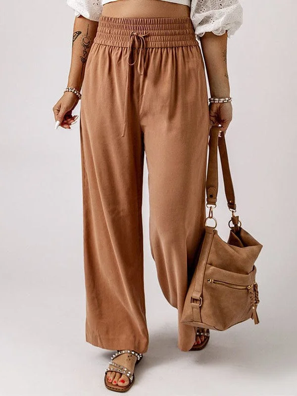 Simple Wide-Leg Women'S Trousers With High Waist In Solid Colors Trousers Designer Luxury Simple Wide-Leg Women'S Trousers With High Waist In Solid Colors Trousers Designer Luxury