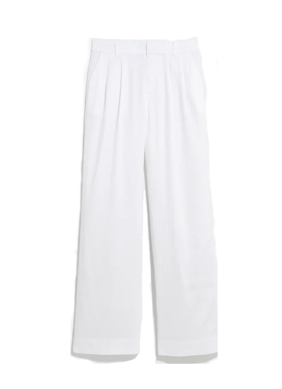 Ws Linen Straight Leg Trouser White Cap Trousers Spring Floral