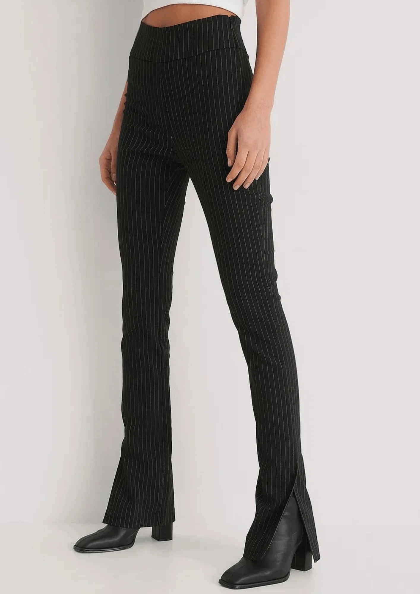 BLACK STRIPED TROUSERS Trousers Chinos Classic