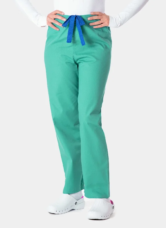 Budget Scrub Trousers - Mid Green Trousers Bootcut Casual