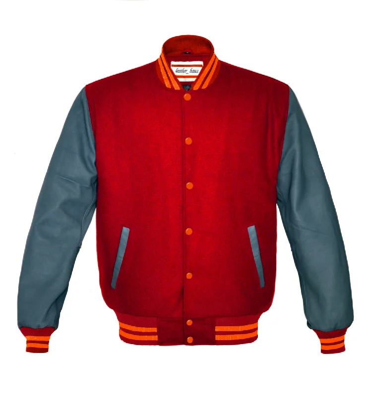 Superb Genuine Grey Leather Sleeve Letterman College Varsity Women Wool Jackets #GYSL-ORSTR-OB Lace Jacket Ribbed Jacket Sequined Jacket Superb Genuine Grey Leather Sleeve Letterman College Varsity Women Wool Jackets #GYSL-ORSTR-OB Lace Jacket Ribbed Jacket Sequined Jacket