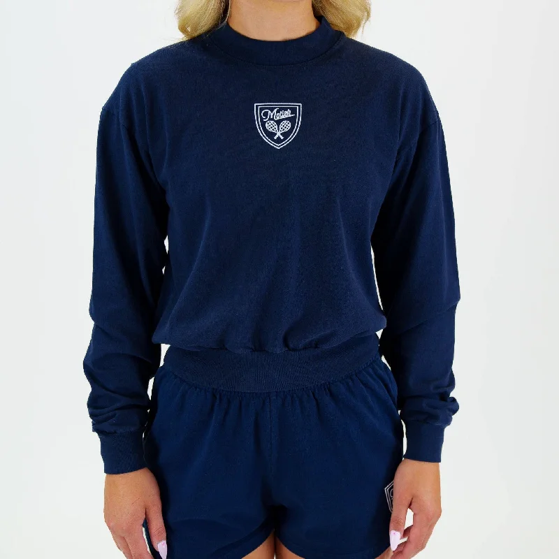 Motier Tennis Club Lightweight Pullover (Navy) Crew Neck Wool