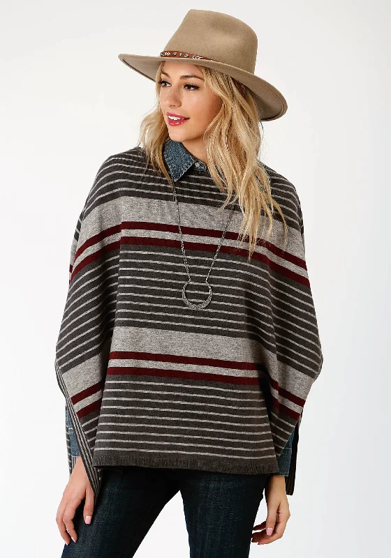 Women's Stetson Ombre Stripe Western Sweater Glossy Satin Silk