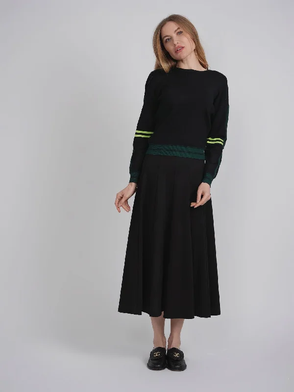 NEON STRIPE SWEATER Zippered Front Buttoned Front Snap Front