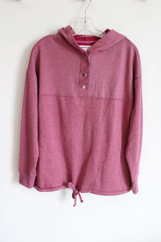 The Sweatshirt Project Pink Soft 1/4 Button Pullover Sweatshirt | S Leg Sleeve Comfort
