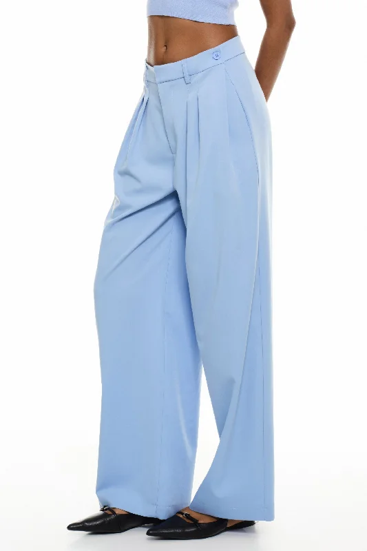 SKY BLUE LOOSE FIT TROUSERS Trousers Formal Black