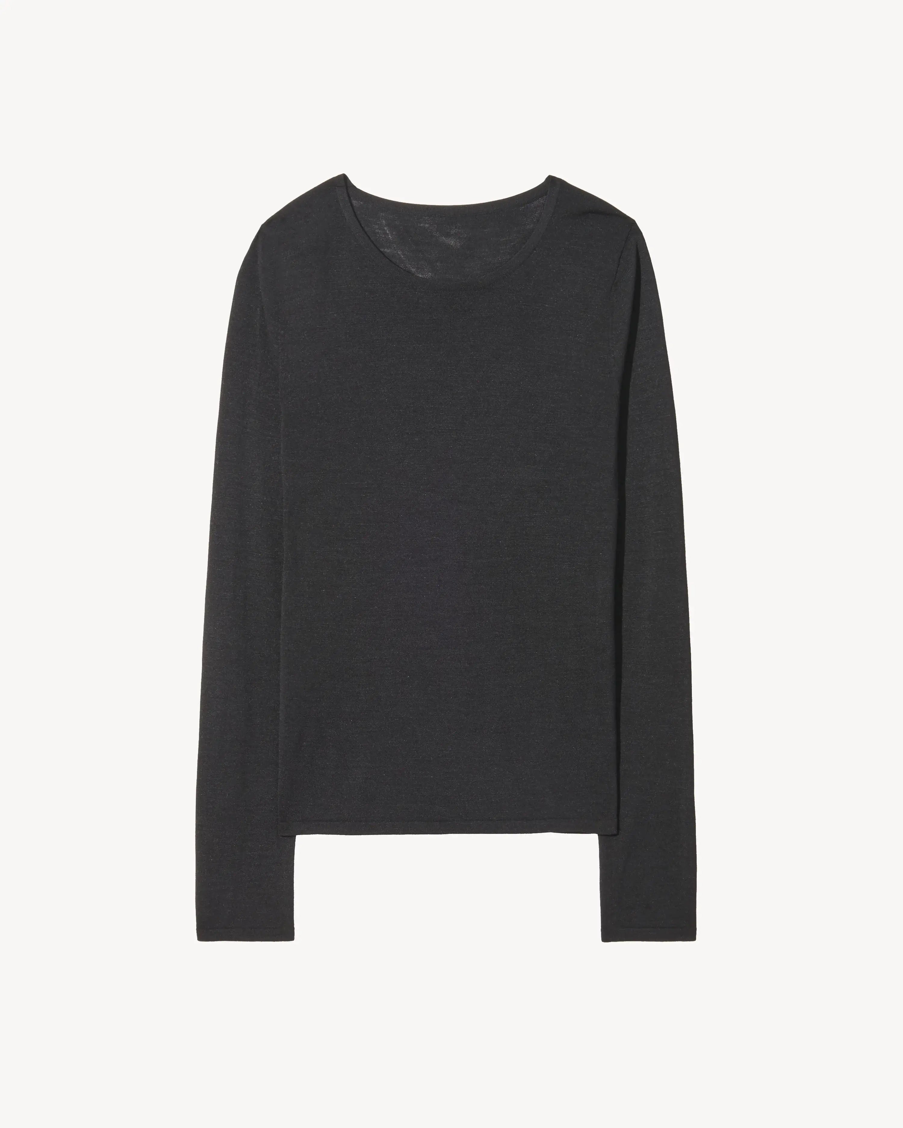 Ruth Sweater in Black Satin Blend Silk Blend Wool Blend