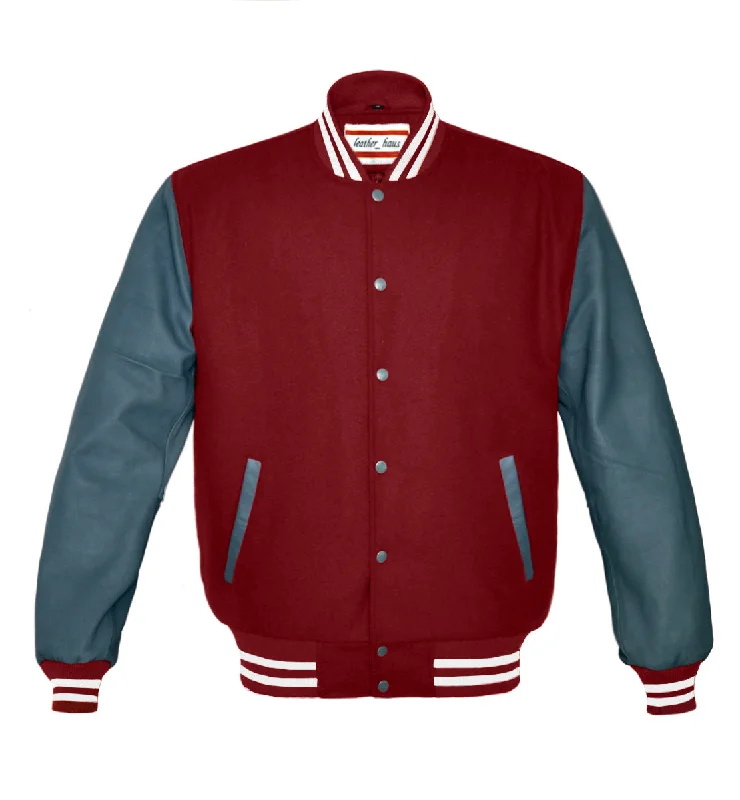 Superb Genuine Grey Leather Sleeve Letterman College Varsity Women Wool Jackets #GYSL-WSTR-GYB Cardigan Sweater Pullover Superb Genuine Grey Leather Sleeve Letterman College Varsity Women Wool Jackets #GYSL-WSTR-GYB Cardigan Sweater Pullover