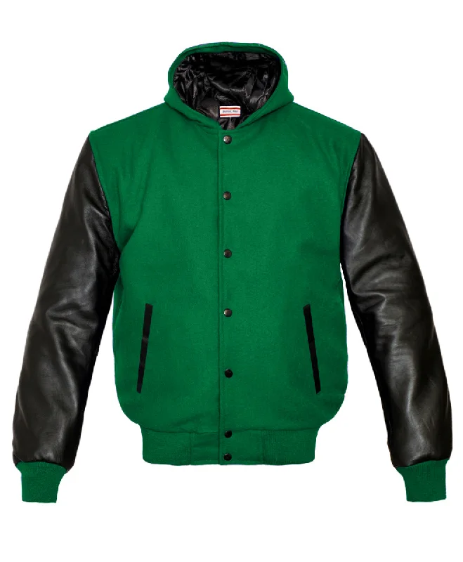 Superb Genuine Black Leather Sleeve Letterman College Varsity Women Wool Hoodie Jackets #BSL-H-BB Toggled Jacket Drawstring Jacket Belted Jacket Superb Genuine Black Leather Sleeve Letterman College Varsity Women Wool Hoodie Jackets #BSL-H-BB Toggled Jacket Drawstring Jacket Belted Jacket