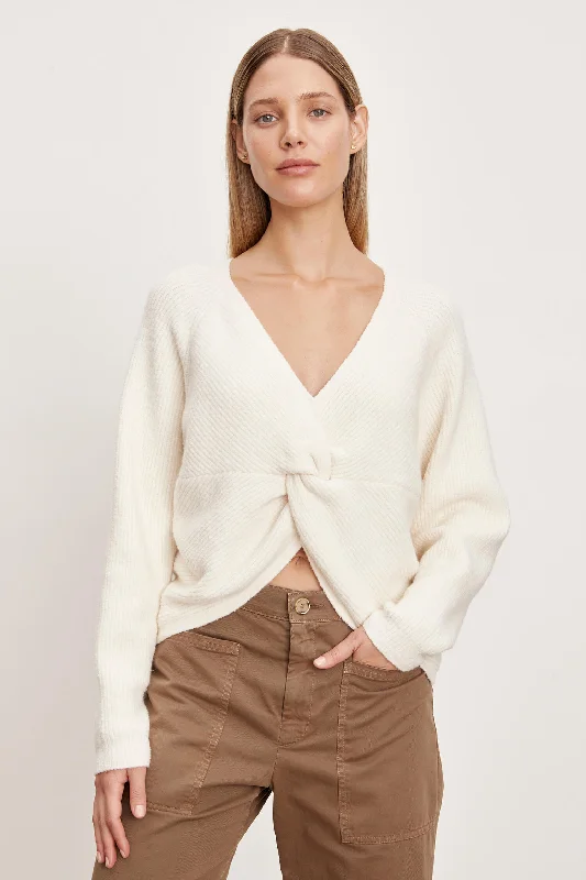 Caitlyn Sweater in Milk Terry Blend Velvet Blend Canvas Blend