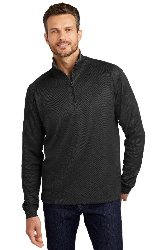 Port Authority Vertical Texture 1/4-Zip Pullover. K805 Wide Sleeve Pullover