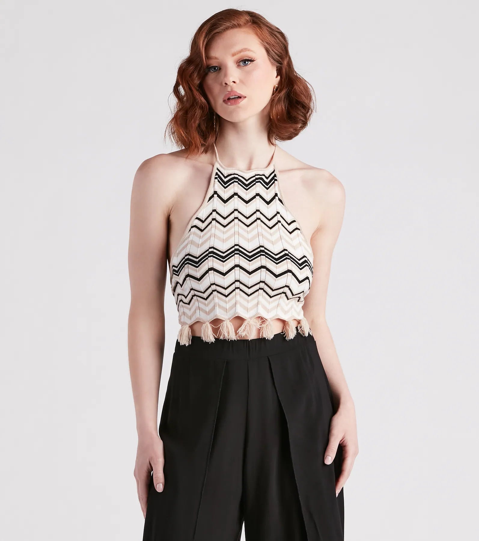 Under The Sun Chevron Knit Sweater Top Mesh Sweater Canvas Denim