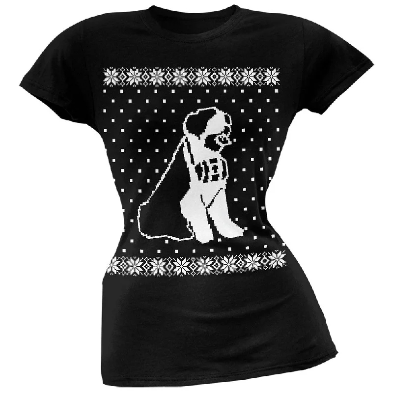 Big Saint Bernard Ugly Christmas Sweater Black Soft Juniors T-Shirt Elegant Classic Vintage