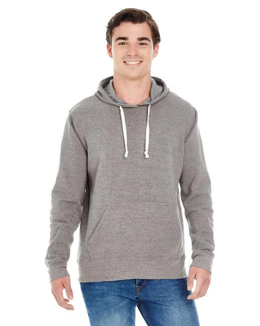 J America Adult Triblend Pullover Fleece Hooded Sweatshirt JA8871 Set Sleeve Pullover