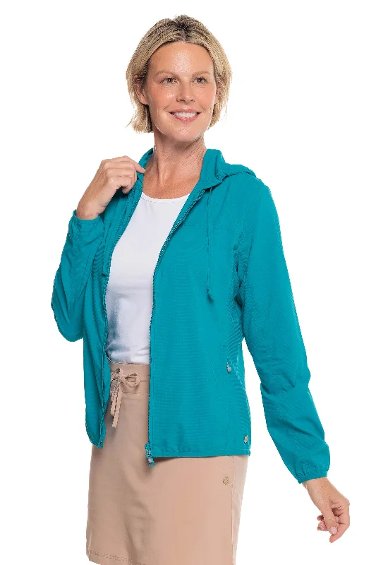 Women's Arcadian Packable Sunblock Jacket | Tahitian Teal Hooded Jacket Caped Jacket Shawl Collar Jacket Women's Arcadian Packable Sunblock Jacket | Tahitian Teal Hooded Jacket Caped Jacket Shawl Collar Jacket