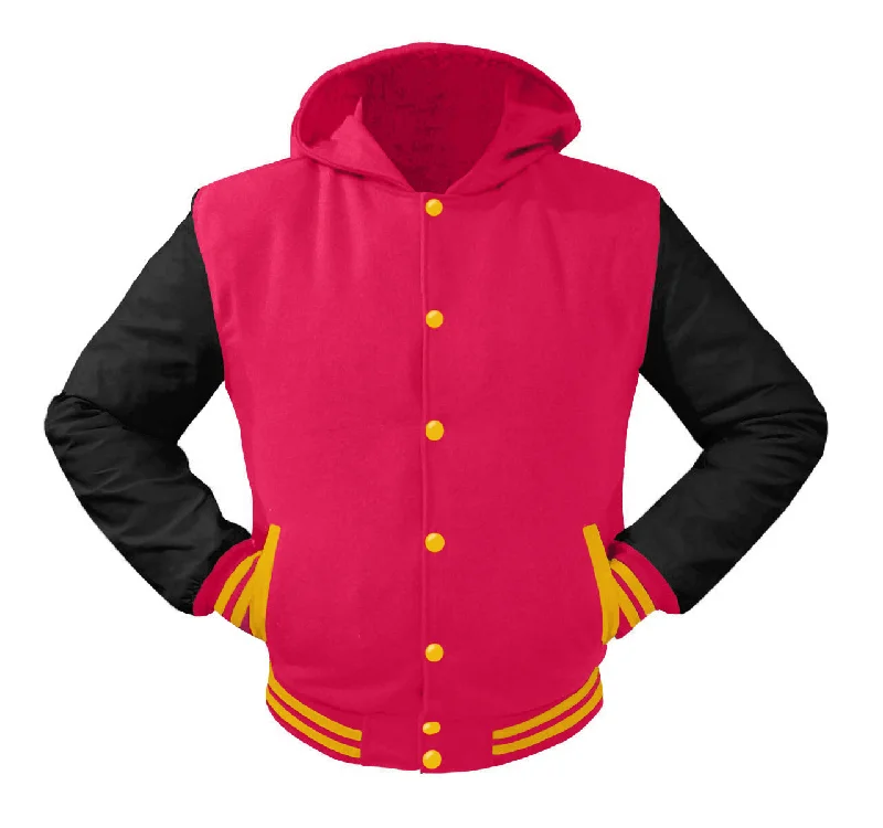 Superb Black Leather Sleeve Original American Varsity Letterman College Baseball Women Wool Hoodie Jackets #BSL-YSTR-YB-H Wool Fabric Cashmere Fabric Tweed Fabric Superb Black Leather Sleeve Original American Varsity Letterman College Baseball Women Wool Hoodie Jackets #BSL-YSTR-YB-H Wool Fabric Cashmere Fabric Tweed Fabric
