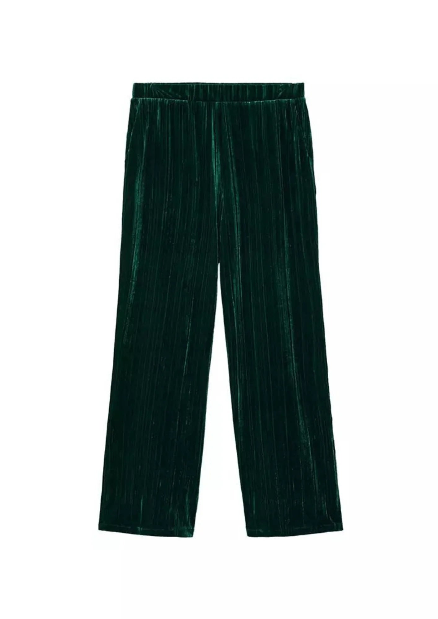 GREEN STRAIGHT VELVET TROUSERS Trousers Top Rated