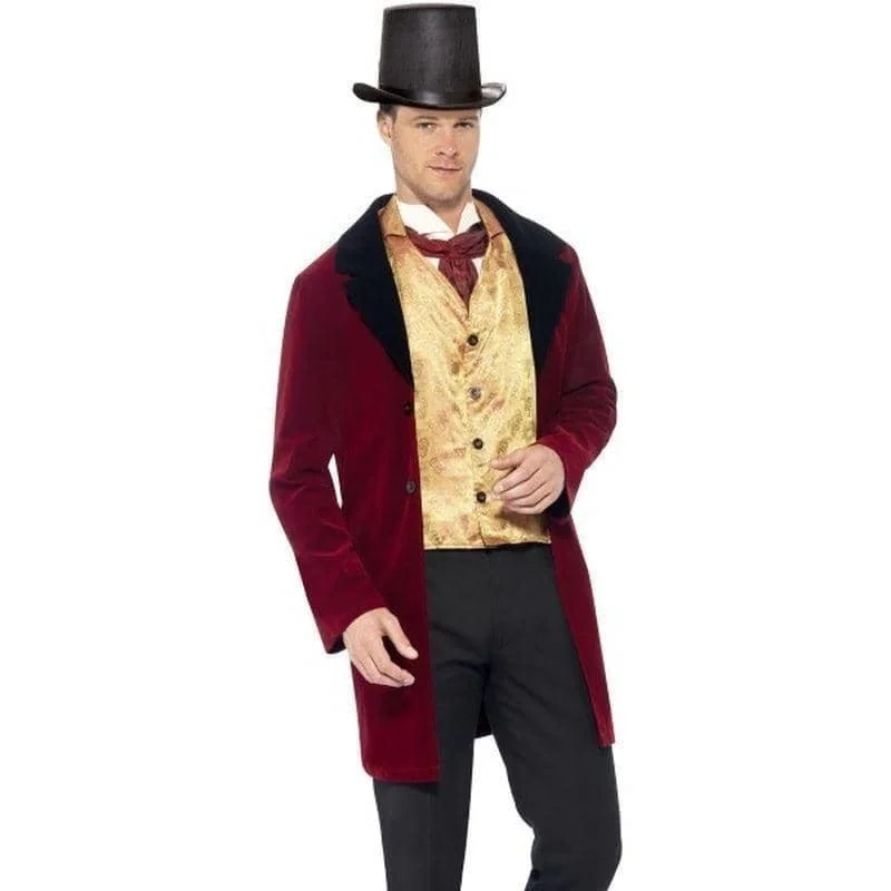 Edwardian Gent Deluxe Adult Costume Red Jacket Mock Waistcoat Cravat Cardigan Sweater Pullover Edwardian Gent Deluxe Adult Costume Red Jacket Mock Waistcoat Cravat Cardigan Sweater Pullover