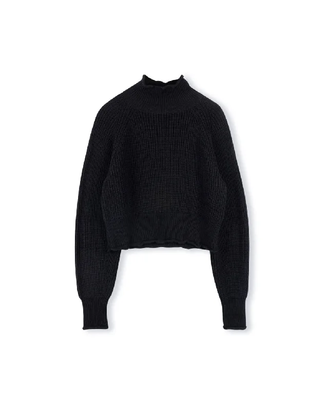SOLID CHUNCKY SWEATER Welt Pockets Slit Pockets Flap Pockets