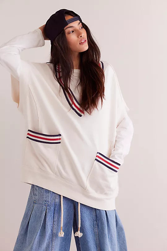 Ivy Pullover Vest - Ivory Combo Bolero Style Sweater
