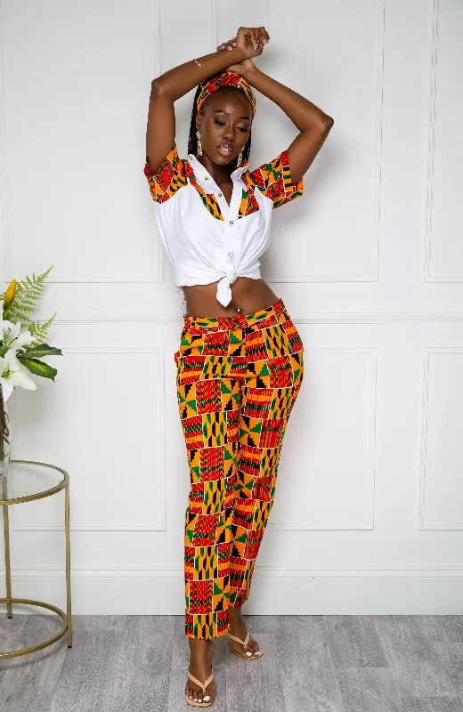 Women's African Print Pants | Unisex Ankara Fashion Tailored Fit Trousers for Girls - KENYA Trousers cozy soft