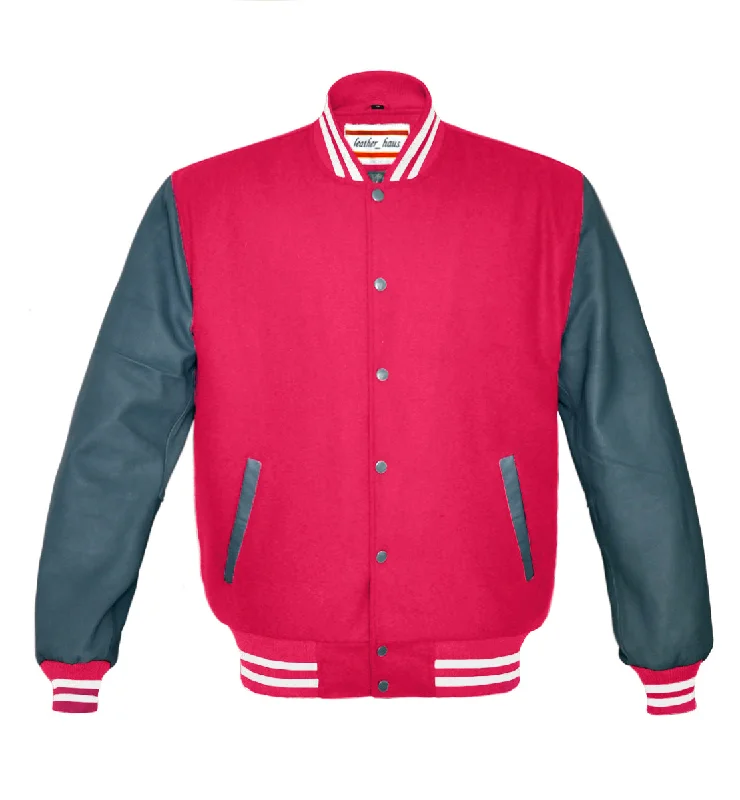 Superb Genuine Grey Leather Sleeve Letterman College Varsity Women Wool Jackets #GYSL-WSTR-GYB Fleece Jacket Down Jacket Parka Superb Genuine Grey Leather Sleeve Letterman College Varsity Women Wool Jackets #GYSL-WSTR-GYB Fleece Jacket Down Jacket Parka