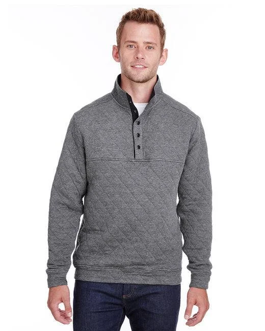 J America Adult Quilted Snap Pullover JA8890 Puff Sleeve Stylish