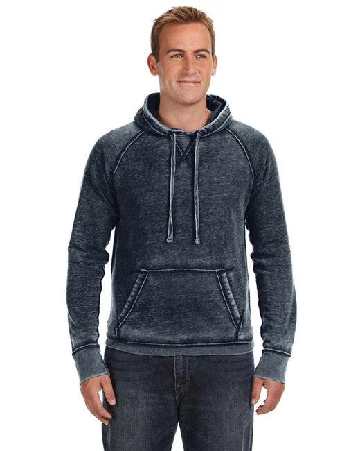 J America Adult Vintage Zen Fleece Pullover Hooded Sweatshirt JA8915 One Shoulder Top