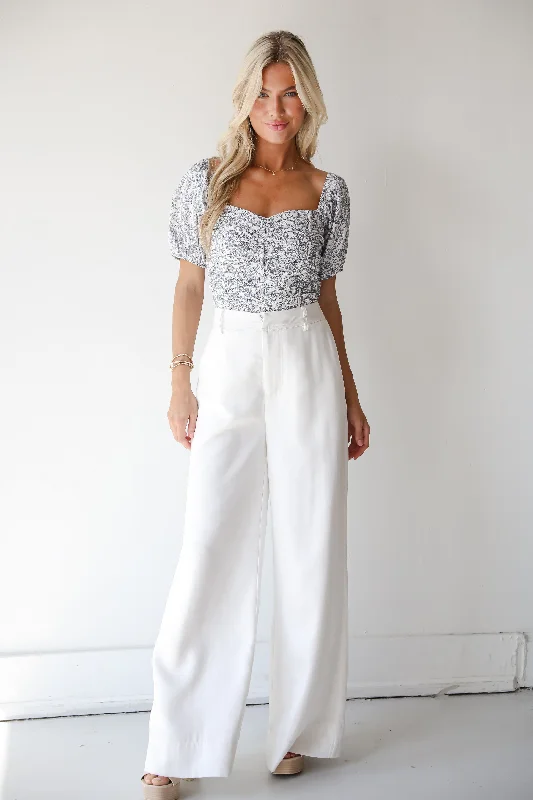 FINAL SALE - Lasting Cuteness White Trouser Pants Trousers Corduroy Warm