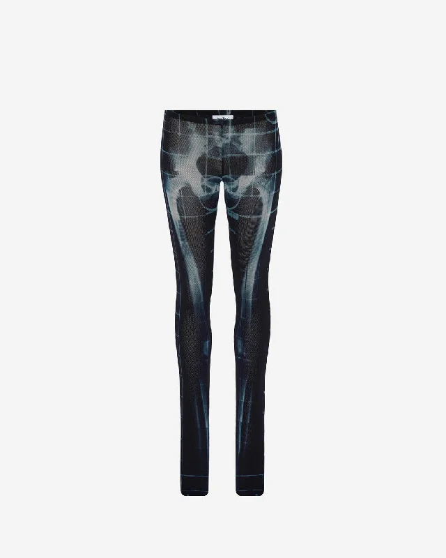 Mesh Trouser Printed "Squeletor" Trousers Denim Blue