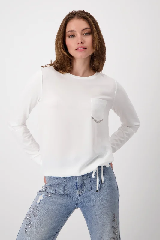 Pullover, off-white Cold Shoulder Design