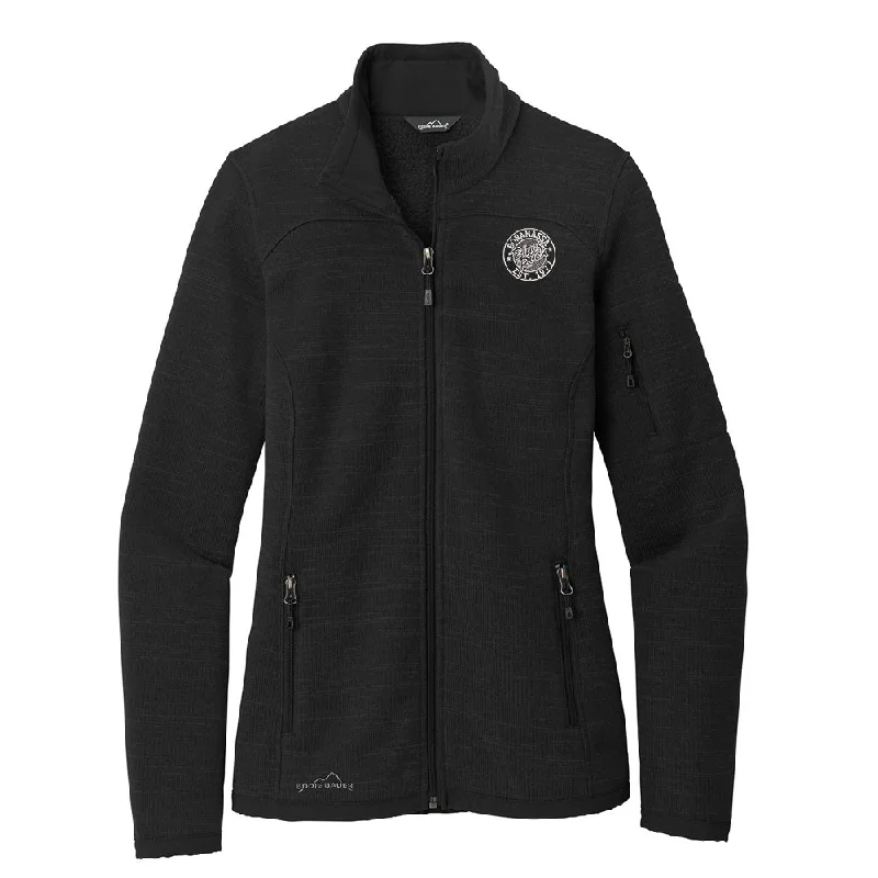 Classic Blues Rock Eddie Bauer Sweater Fleece Full-Zip (Women) Spandex Rayon Corduroy