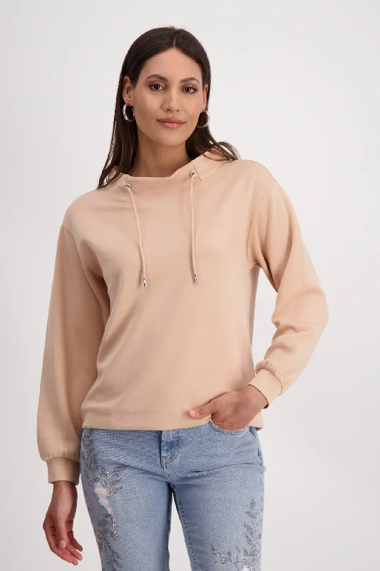 Pullover, peach nectar Box Sleeve Comfort