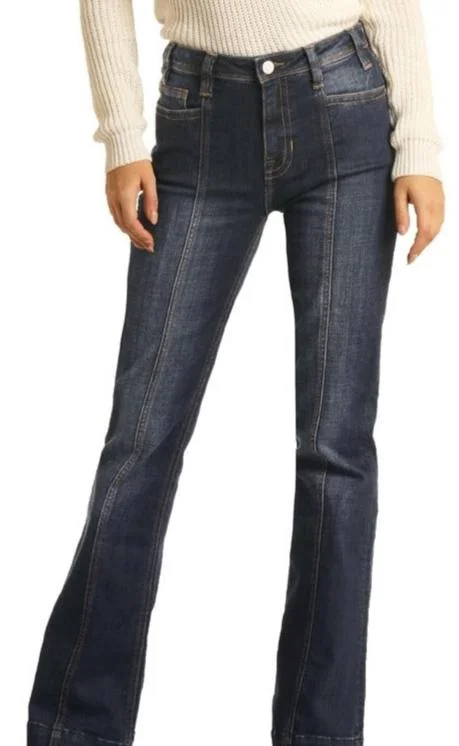 Rock & Roll High-Rise Trousers Jeans Wide Leg Loose Fit Mid Waist