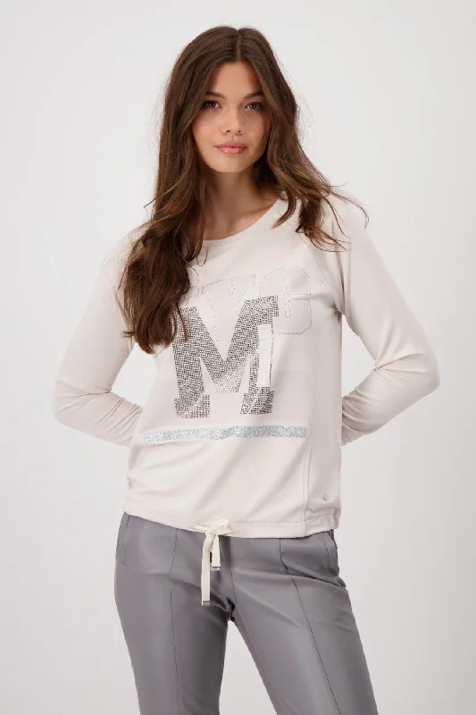 Pullover, champagne Shirred Sleeve Feminine