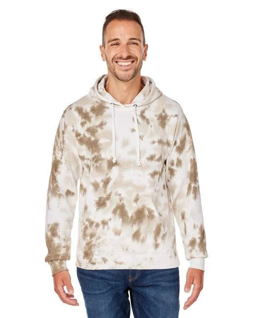 J America Adult Tie-Dye Pullover Hooded Sweatshirt 8861JA Over Sleeve Pullover