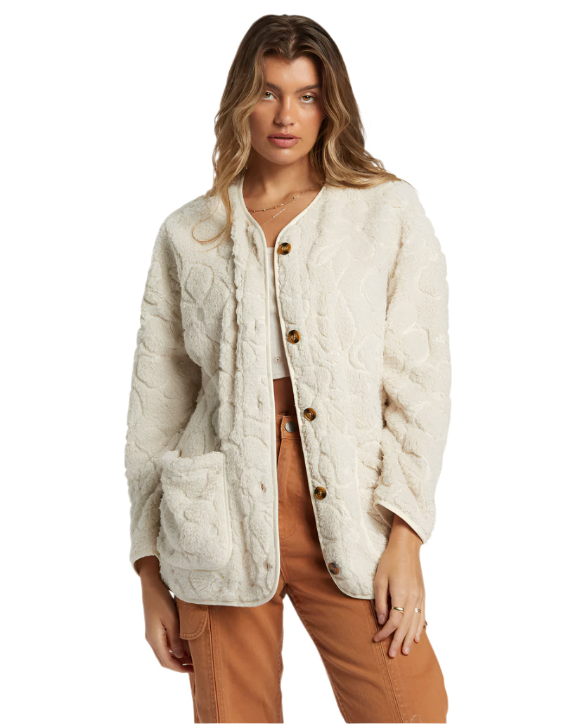 BILLABONG Women's Fireside Cozy Jacket White Cap Nylon Jacket Polyester Jacket Spandex Jacket BILLABONG Women's Fireside Cozy Jacket White Cap Nylon Jacket Polyester Jacket Spandex Jacket
