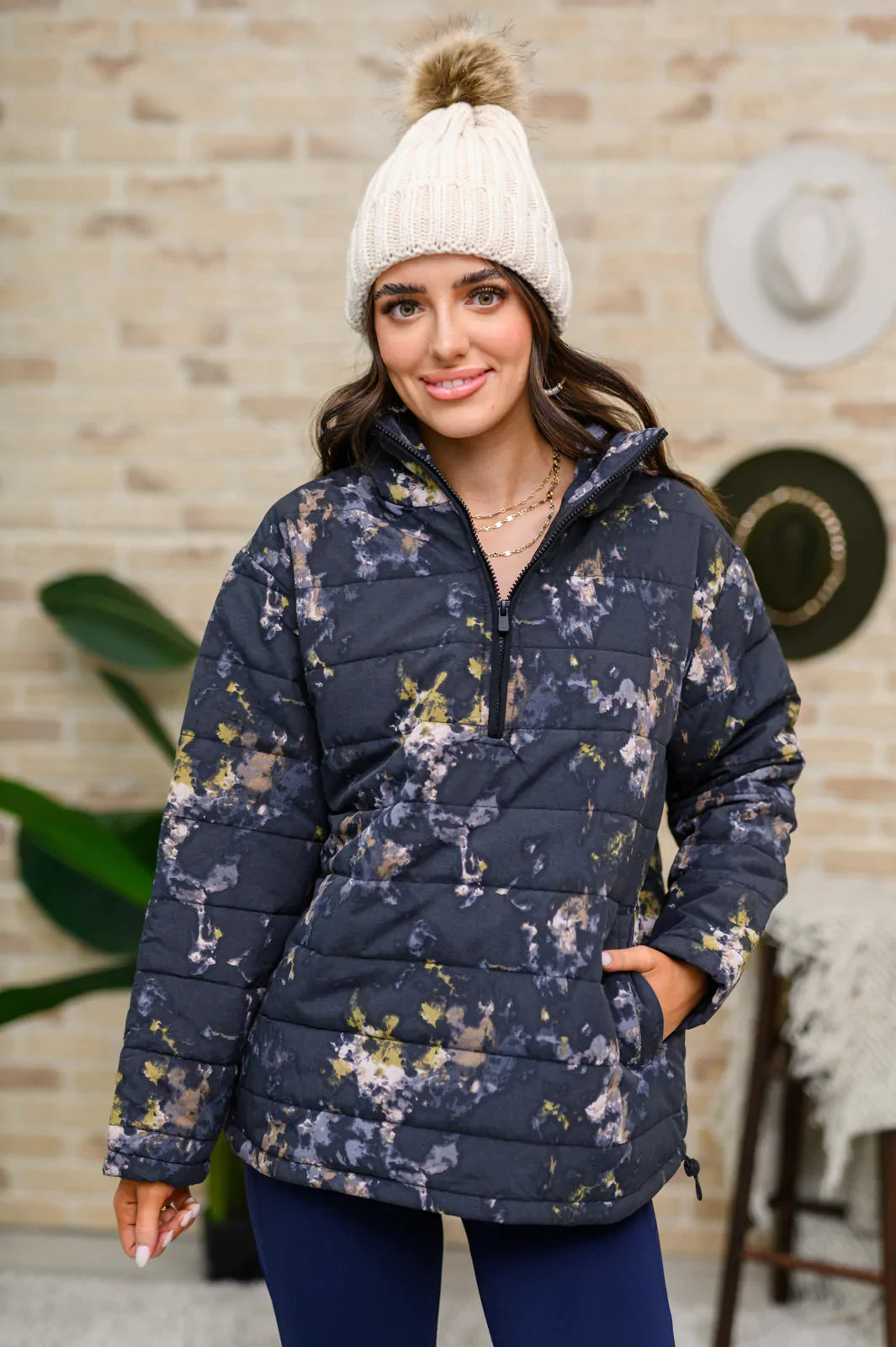 Deer Valley Puff Pullover Jacket Crew Neck Wool