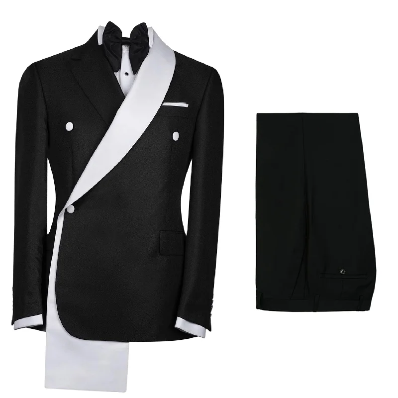Cinessd Fashion Suits For Men Slim Fit Men's Two Pieces One Button Suit Black Jacket & Pants Tuxedos Stylish Prom Wedding Dinner Formal Men Suits dandy Print Jacket Jacquard Jacket Embroidered Jacket Cinessd Fashion Suits For Men Slim Fit Men's Two Pieces One Button Suit Black Jacket & Pants Tuxedos Stylish Prom Wedding Dinner Formal Men Suits dandy Print Jacket Jacquard Jacket Embroidered Jacket